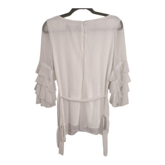 Gabby Skye white medium layered quarter sleeves tie front - Picture 2 of 8